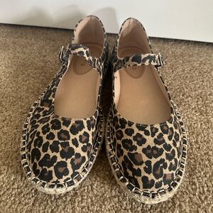 Leopard Mary Jane flats